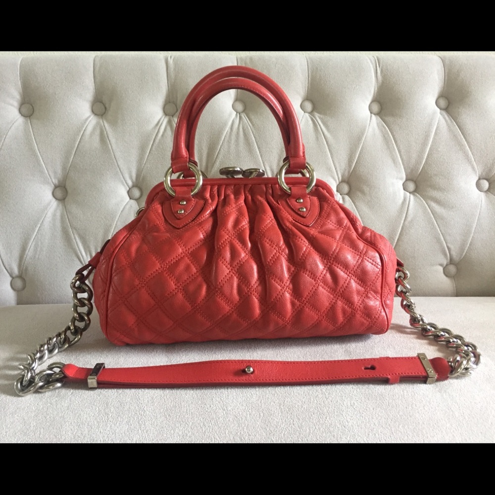 Marc Jacobs Red Leather Small Stam Satchel